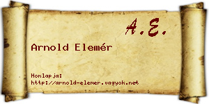 Arnold Elemér névjegykártya