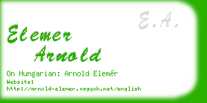 elemer arnold business card